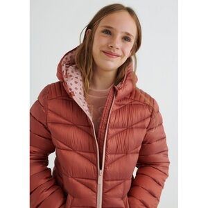 Size 12 Girls mayoral Kids Warm Terracotta Puffer Jacket